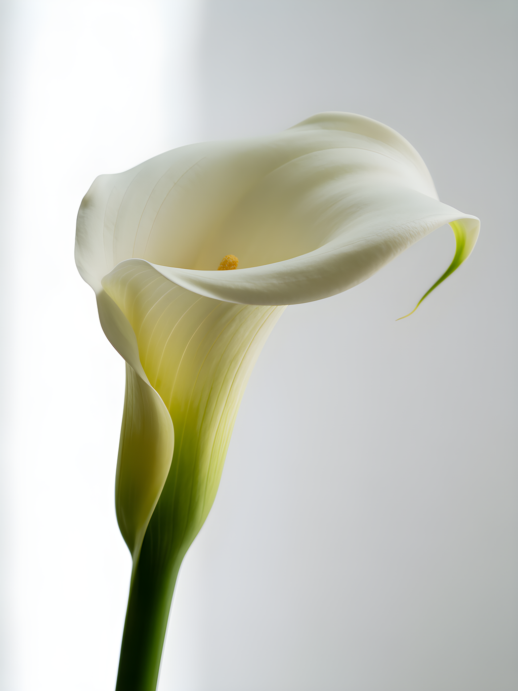White Calla Lily Minimalist Botanical Wall Art
