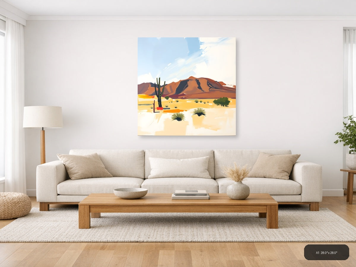 Desert Mountain Landscape Abstract Wall Art — A1 / Living Room