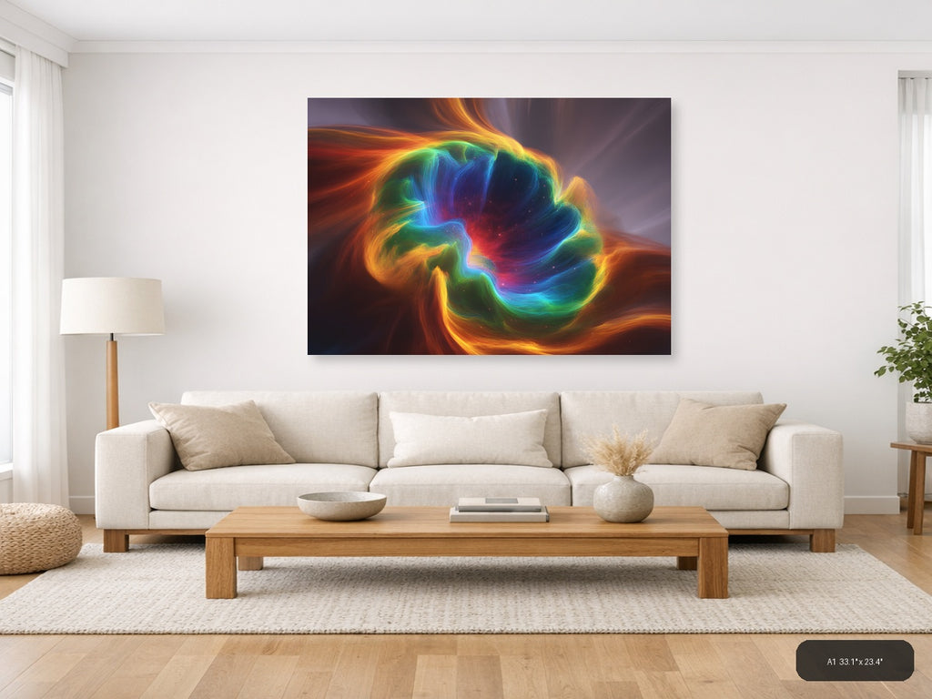 Colorful Abstract Energy Swirl Modern Wall Art — A1 / Living Room