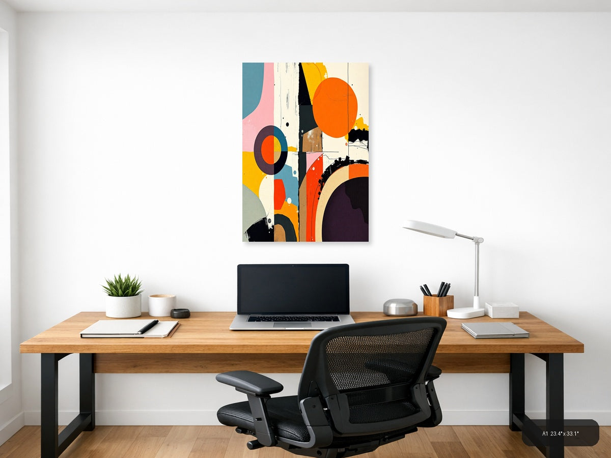 Vibrant Abstract Geometric Circles Modern Wall Art — A1 / Office