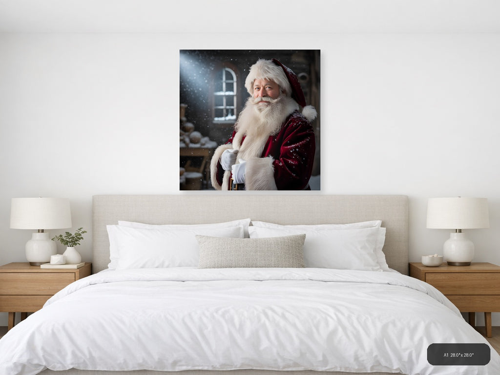 Santa Claus Portrait Winter Photography Wall Art — A1 / Bedroom