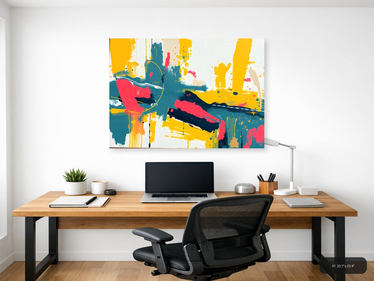 Vibrant Abstract Expressionist Landscape Wall Art — A1 / Office