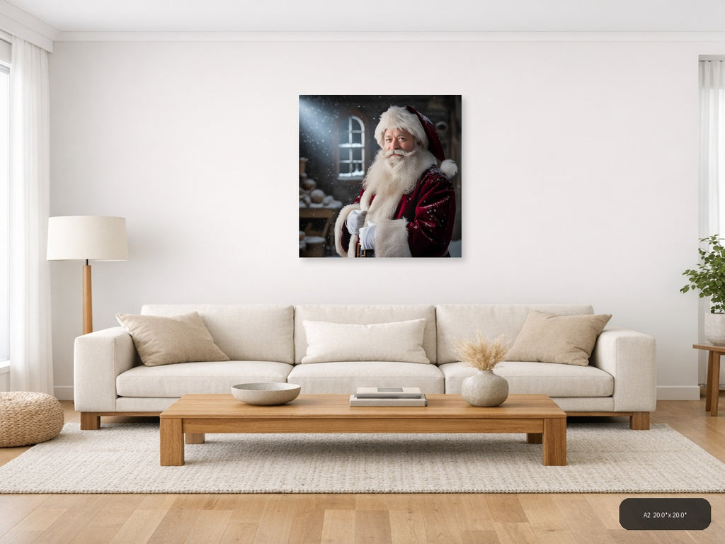 Santa Claus Portrait Winter Photography Wall Art — A2 / Living Room