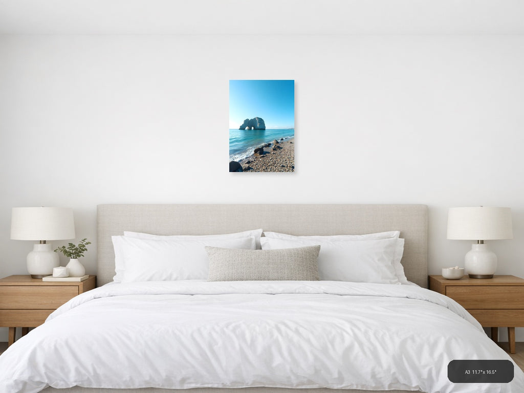 Minimalist Coastal Rock Arch Ocean Wall Art — A3 / Bedroom