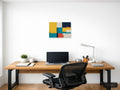 Colorful Geometric Blocks Abstract Canvas Wall Art — A4 / Office
