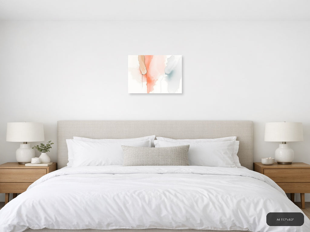 Abstract Watercolor Map Landscape Wall Art — A4 / Bedroom