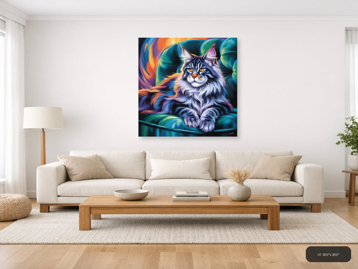 Colorful Abstract Lynx Portrait - Vibrant Wall Art — A1 / Living Room