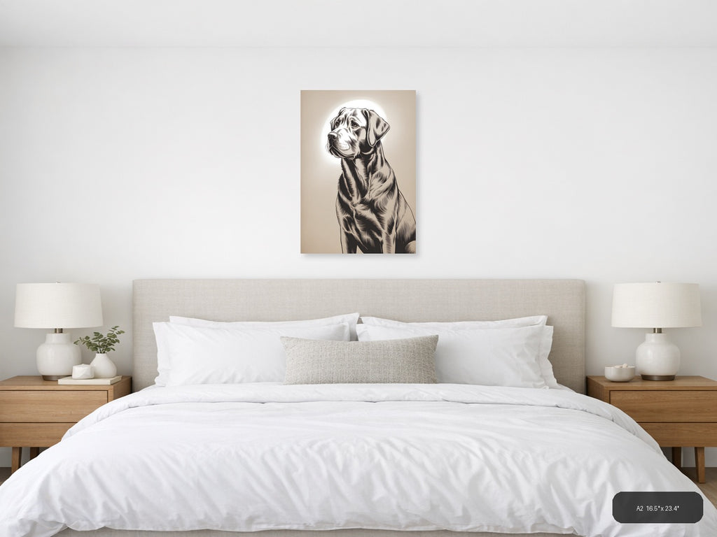 Labrador Retriever Portrait Line Art Wall Art — A2 / Bedroom