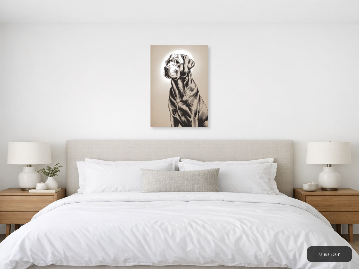 Labrador Retriever Portrait Line Art Wall Art — A2 / Bedroom