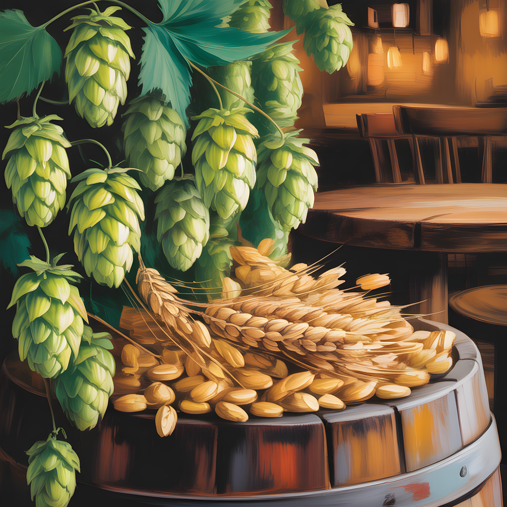 Hops and Barley Brewery Wall Art Print