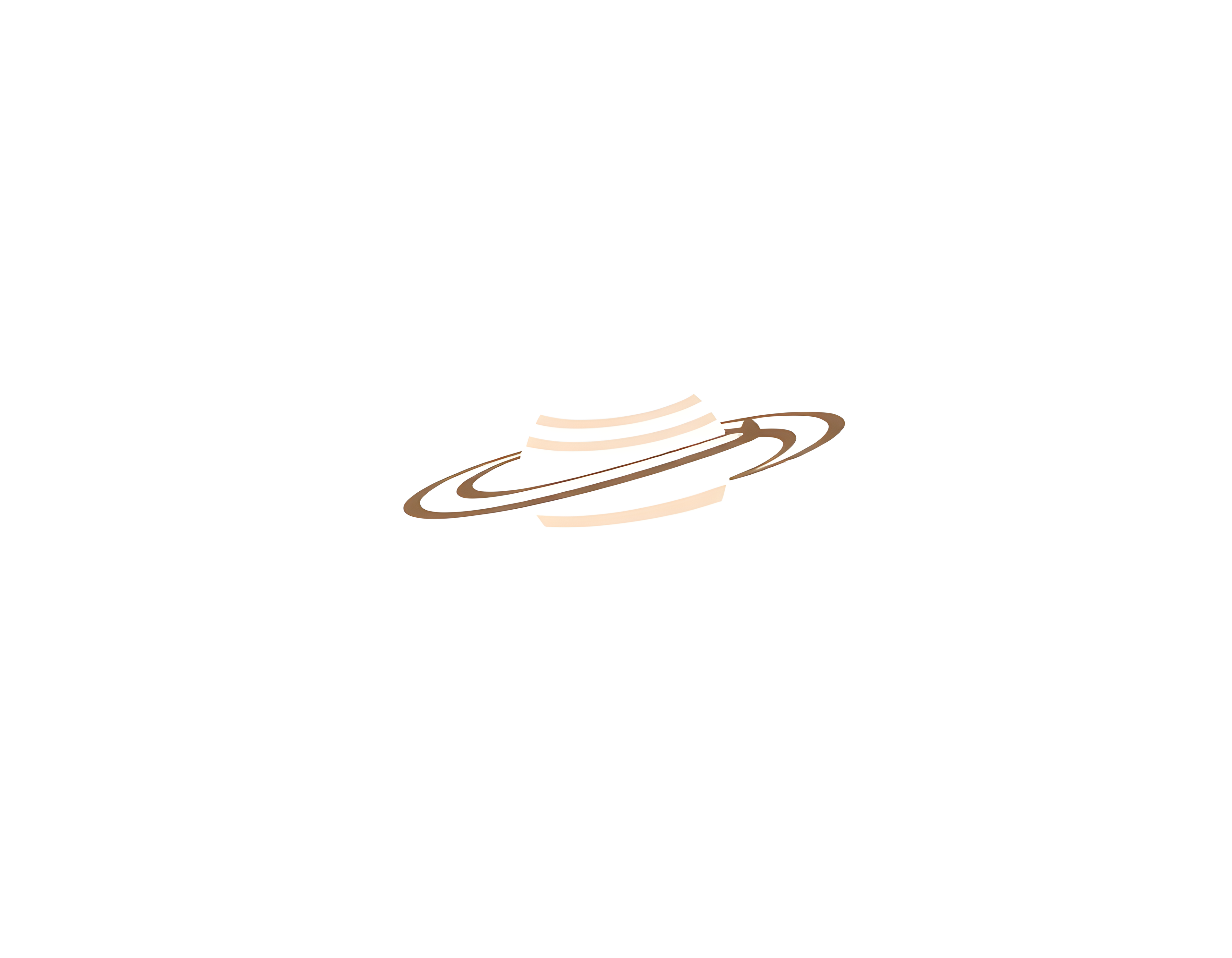 Minimalist Saturn Planet Brown & Peach Wall Art