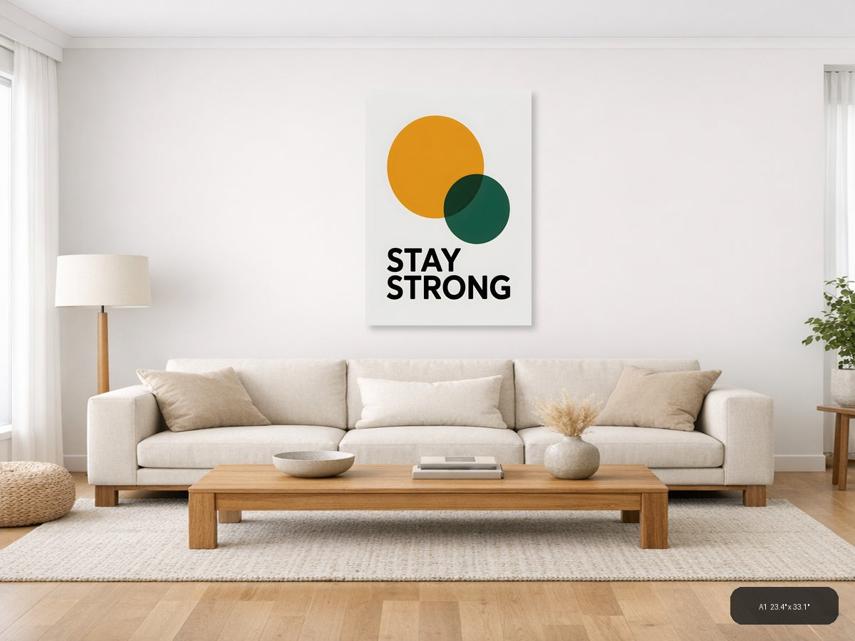 Stay Strong Minimalist Circle Overlap Wall Art — A1 / Living Room