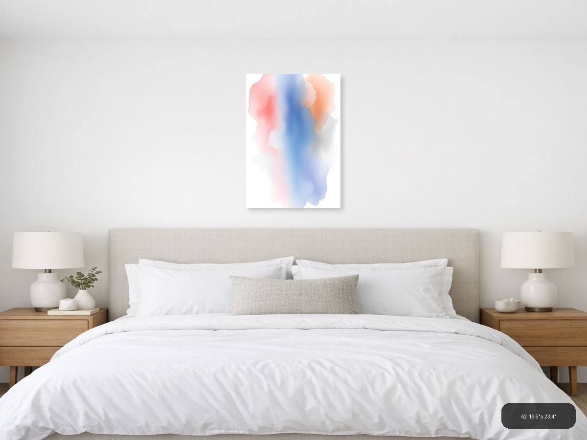 Abstract Watercolor Gradient Portrait Wall Art — A2 / Bedroom