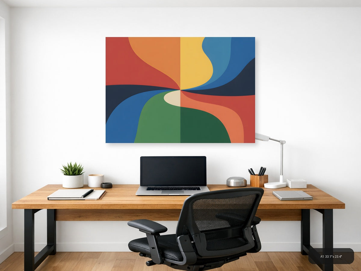 Colorful Abstract Flowing Shapes Photography Wall Art — A1 / Office
