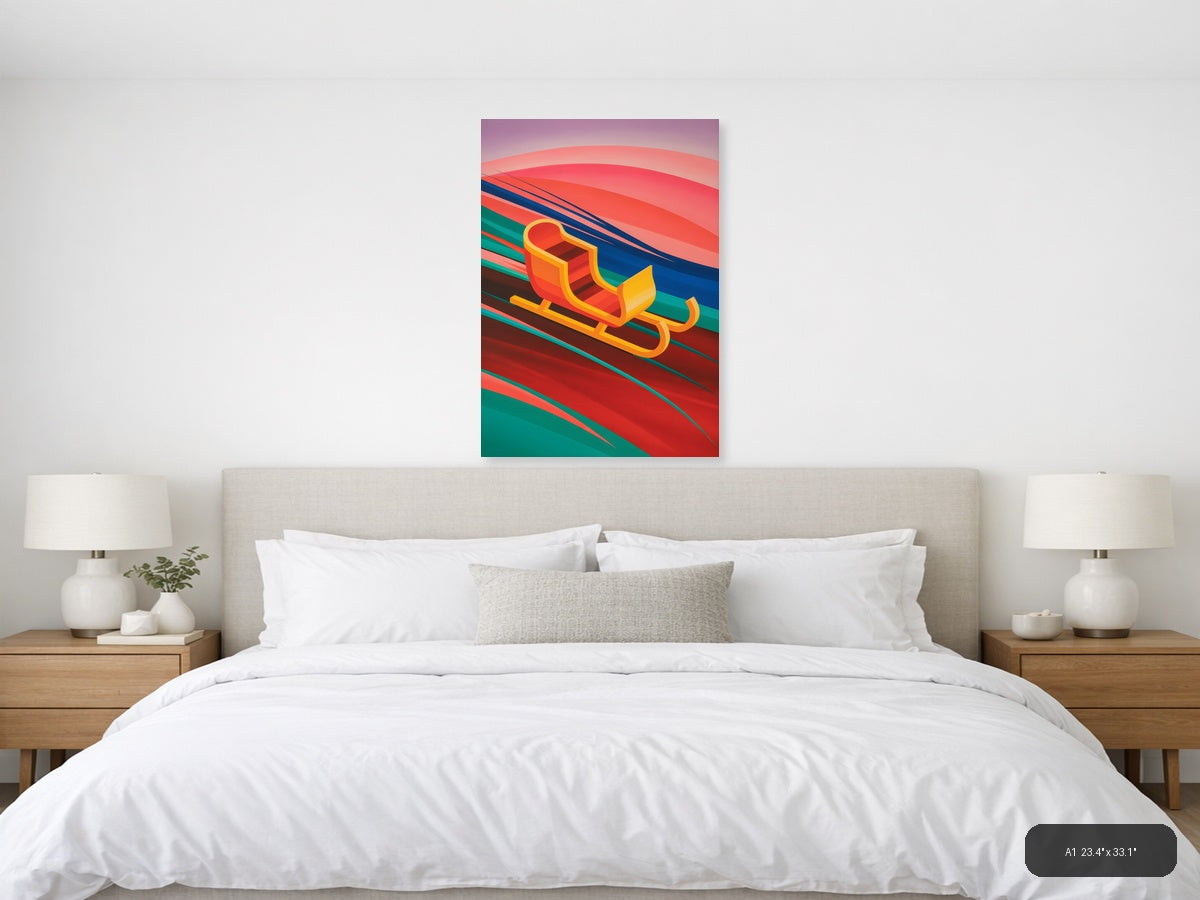 Colorful Abstract Sleigh Modern Geometric Wall Art — A1 / Bedroom