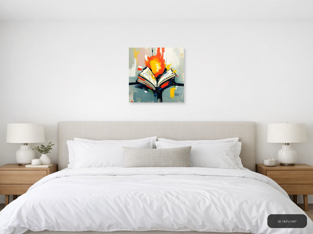 Abstract Open Book with Colorful Splashes Wall Art — A3 / Bedroom