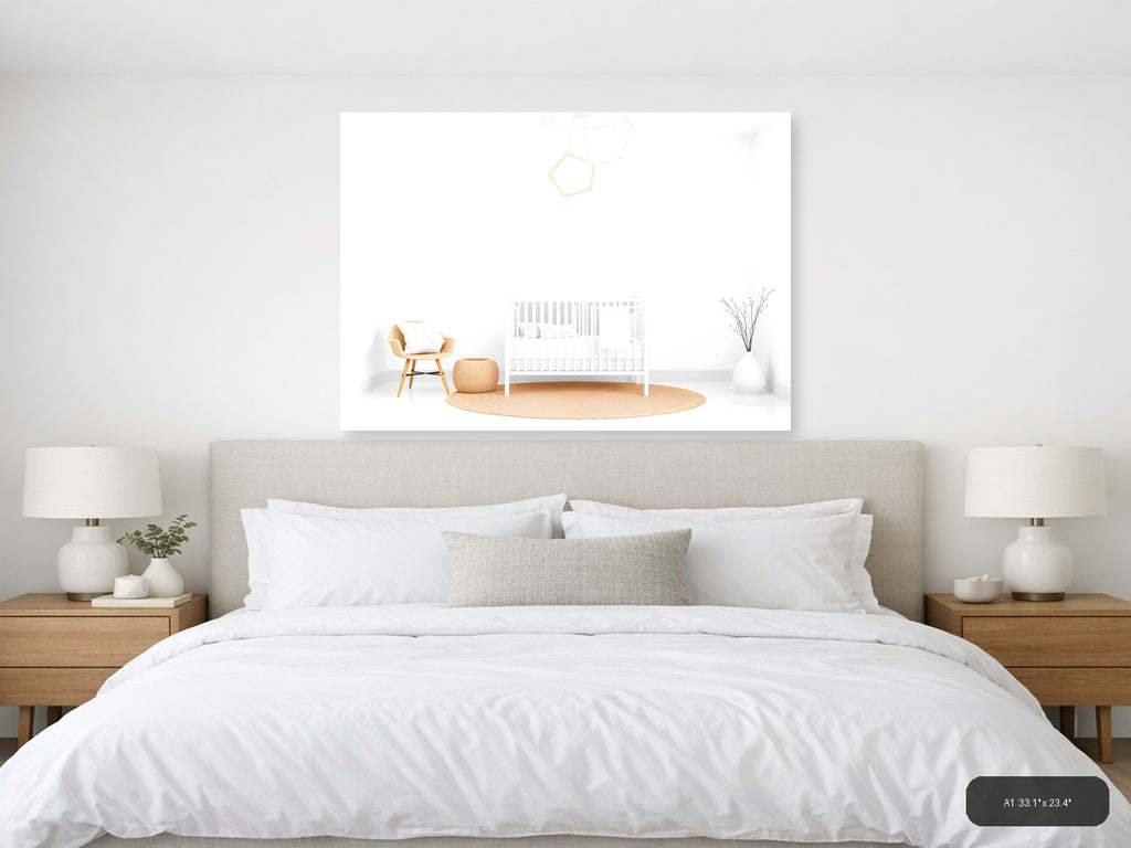 Minimalist Nursery Room Layout Illustration Wall Art — A1 / Bedroom
