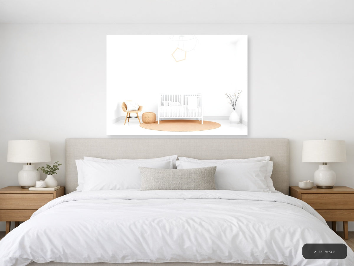 Minimalist Nursery Room Layout Illustration Wall Art — A1 / Bedroom