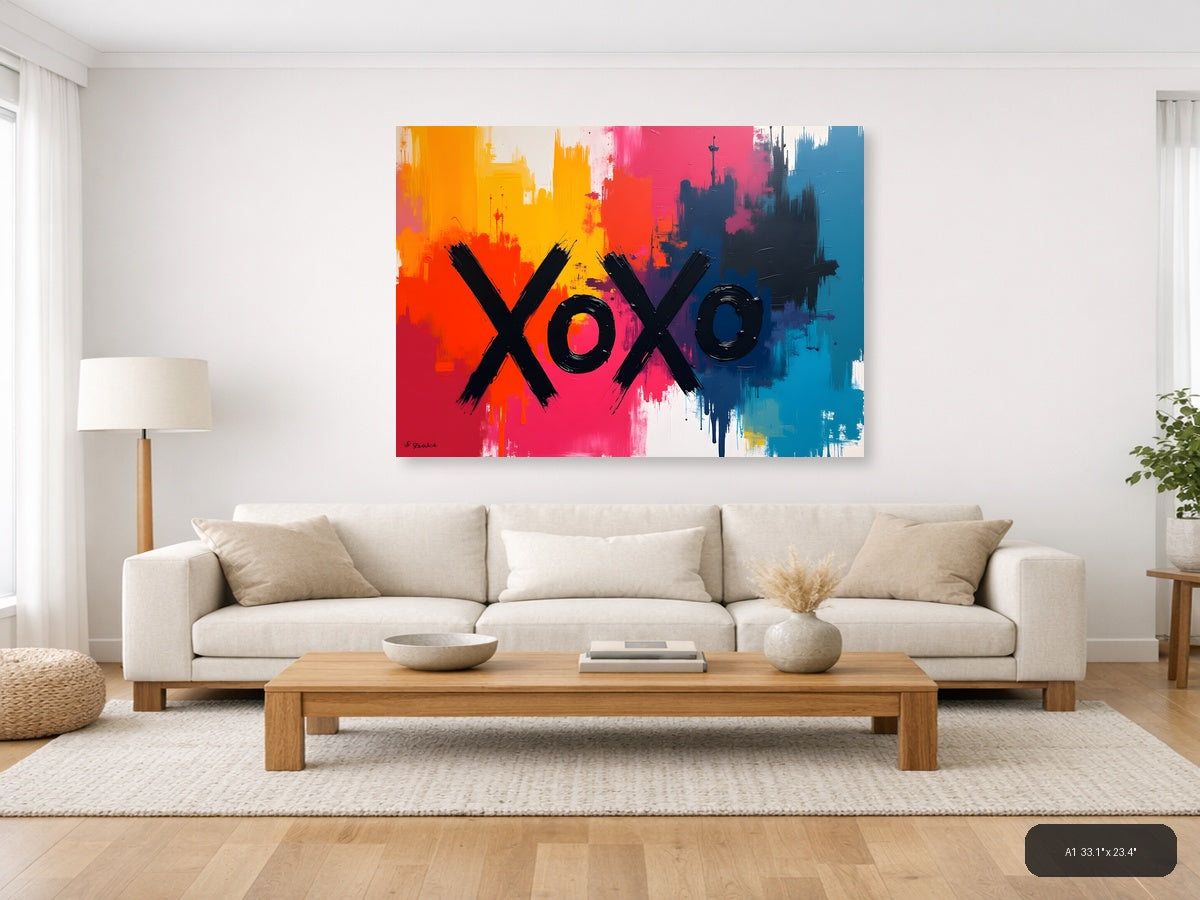 XOXO Abstract Colorful Urban Skyline Wall Art — A1 / Living Room