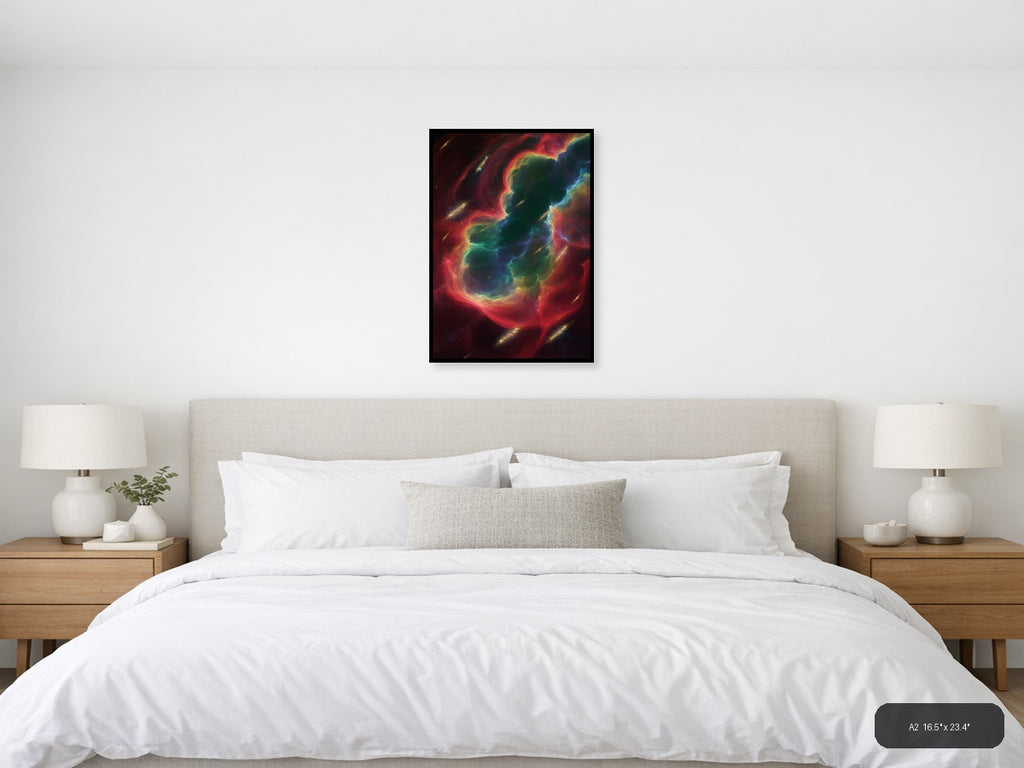 Vibrant Abstract Nebula Swirl - Colorful Modern Wall Art — A2 / Bedroom