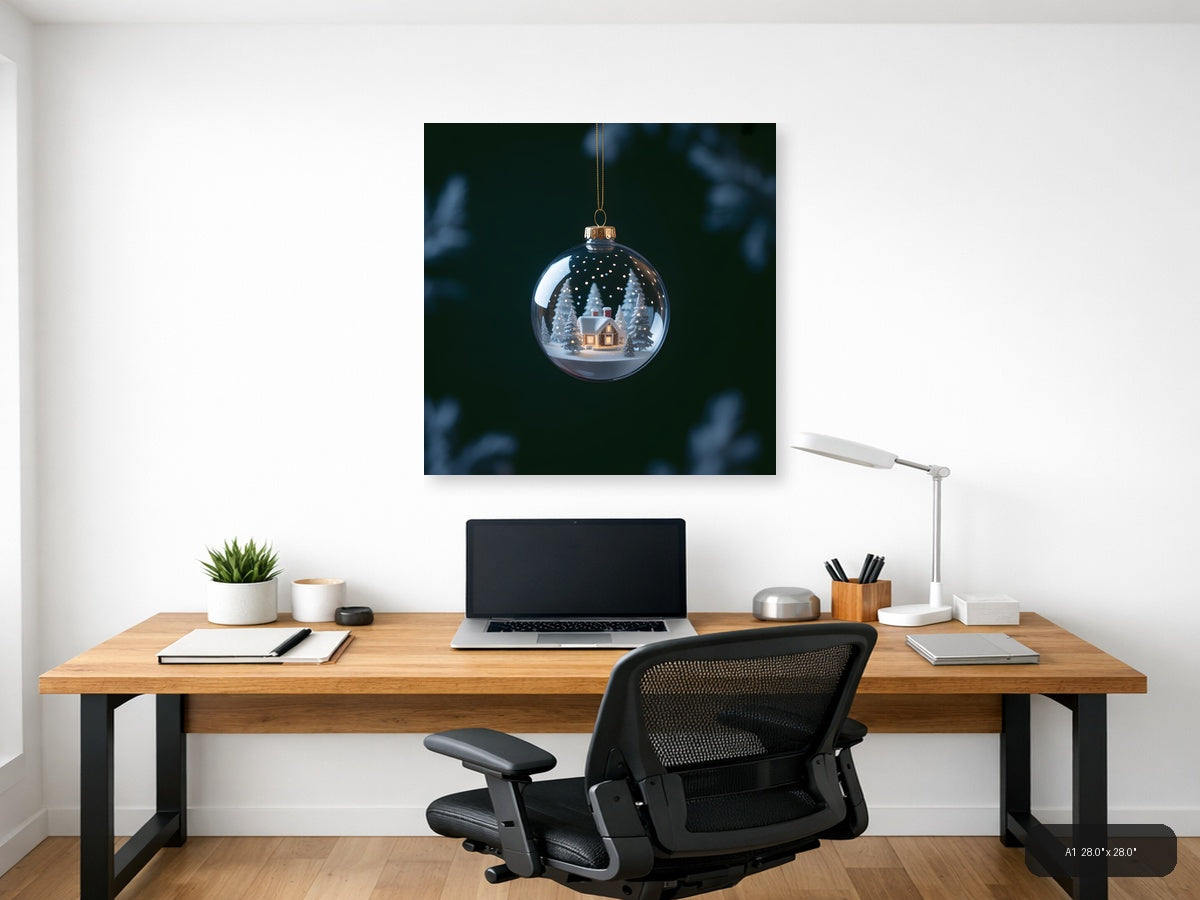 Winter Snow Globe House Photography Wall Art — A1 / Office