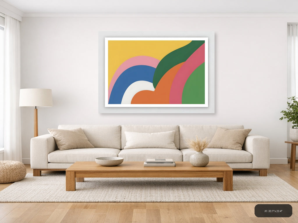 Colorful Abstract Rainbow Layers Modern Wall Art — A1 / Living Room