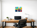 Abstract New York City Skyline Colorful Pop Art Wall Art — A4 / Office