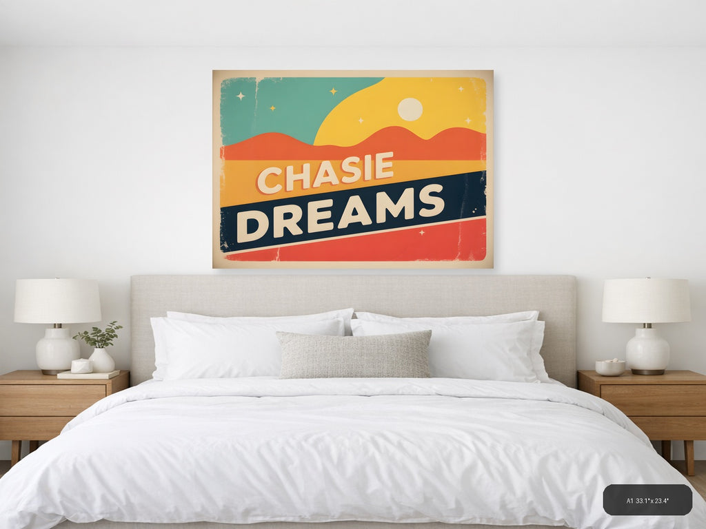 Chasie Dreams Vintage Desert Landscape Wall Art — A1 / Bedroom