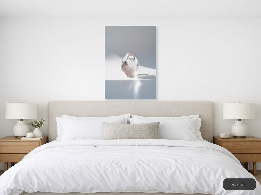 Crystal — Minimalist (Portrait) Canvas Print | Minimalist Wall Art | A4 A3 A2 A1 — A1 / Bedroom