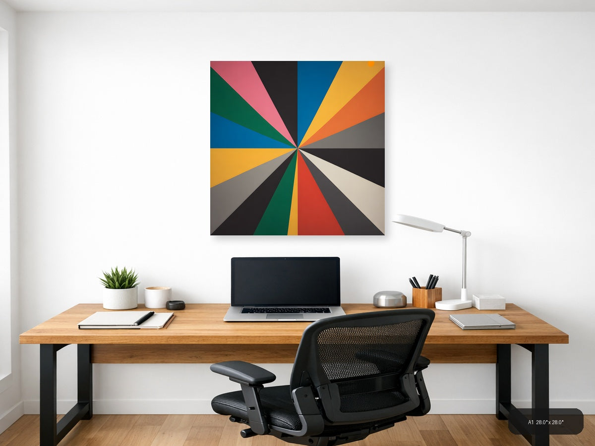 Colorful Radial Sunburst Pattern Photography Wall Art — A1 / Office
