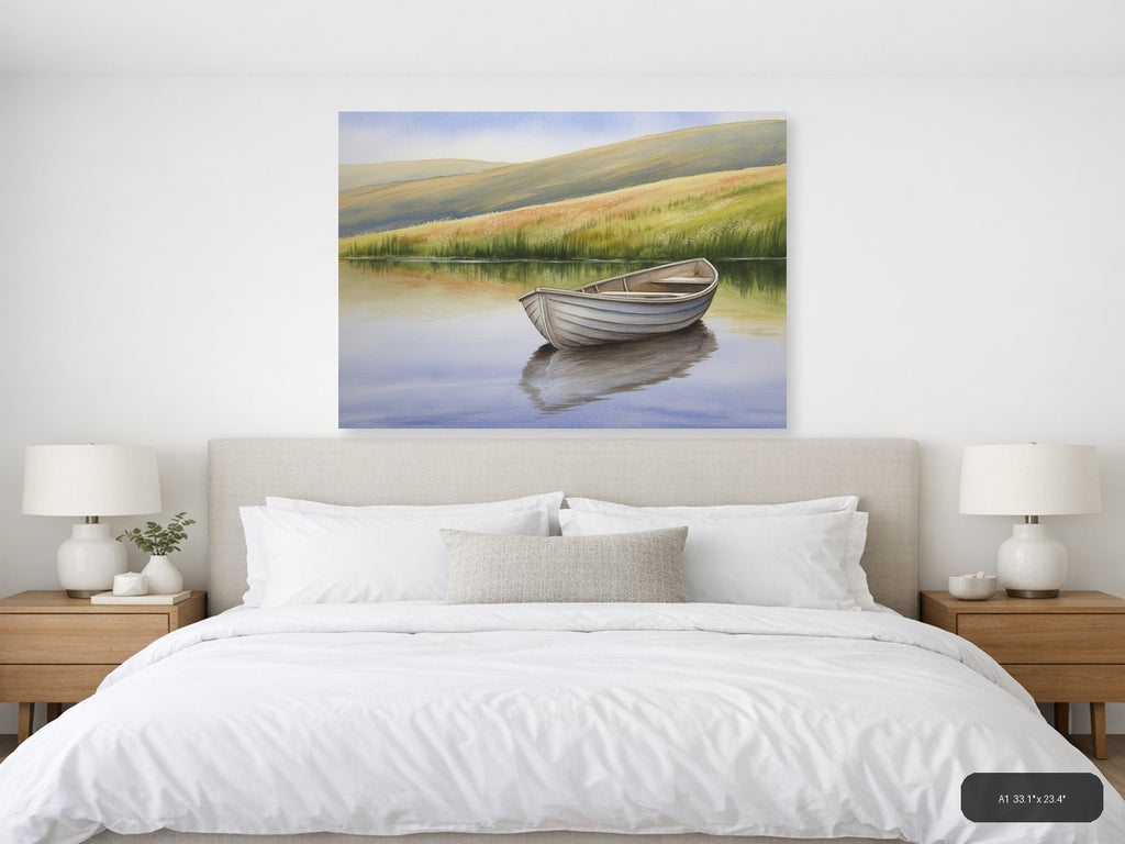 Rn — Watercolor (Landscape) Canvas Print | Watercolor Wall Art | A4 A3 A2 A1 — A1 / Bedroom