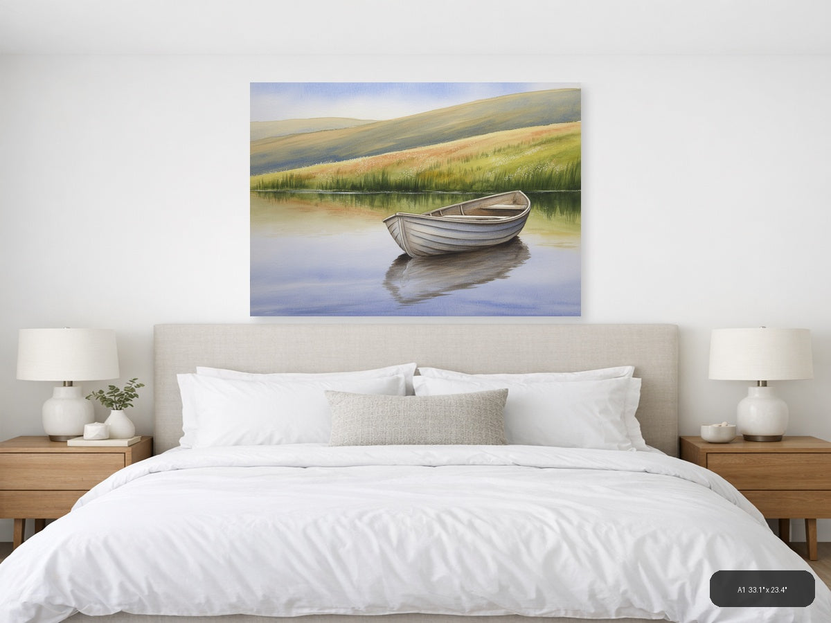 Rn — Watercolor (Landscape) Canvas Print | Watercolor Wall Art | A4 A3 A2 A1 — A1 / Bedroom