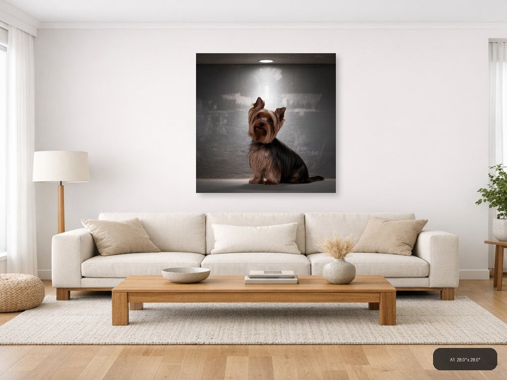 Yorkshire Terrier Portrait Photography Wall Art — A1 / Living Room