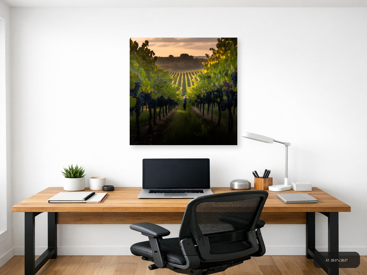 Vineyard at Sunset - Photography Wall Art — A1 / Office