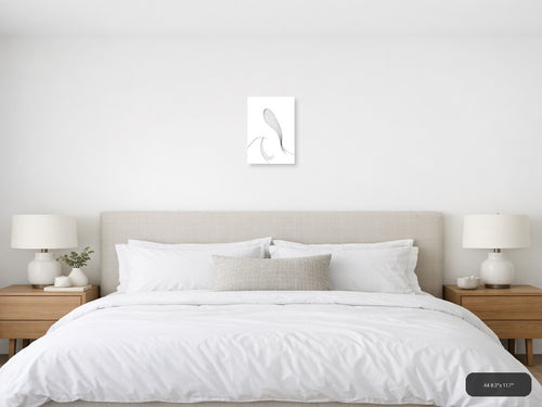Abstract Feather Line Art Minimalist Portrait Wall Art — A4 / Bedroom
