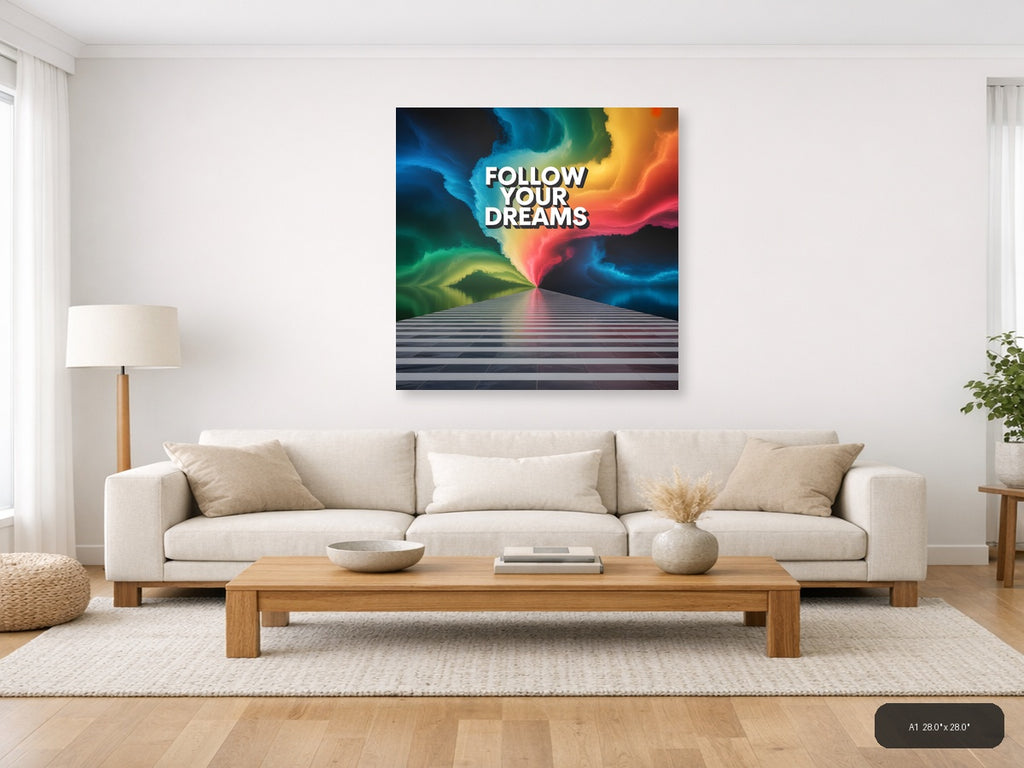 Colorful Abstract Light Rays Photography Wall Art — A1 / Living Room