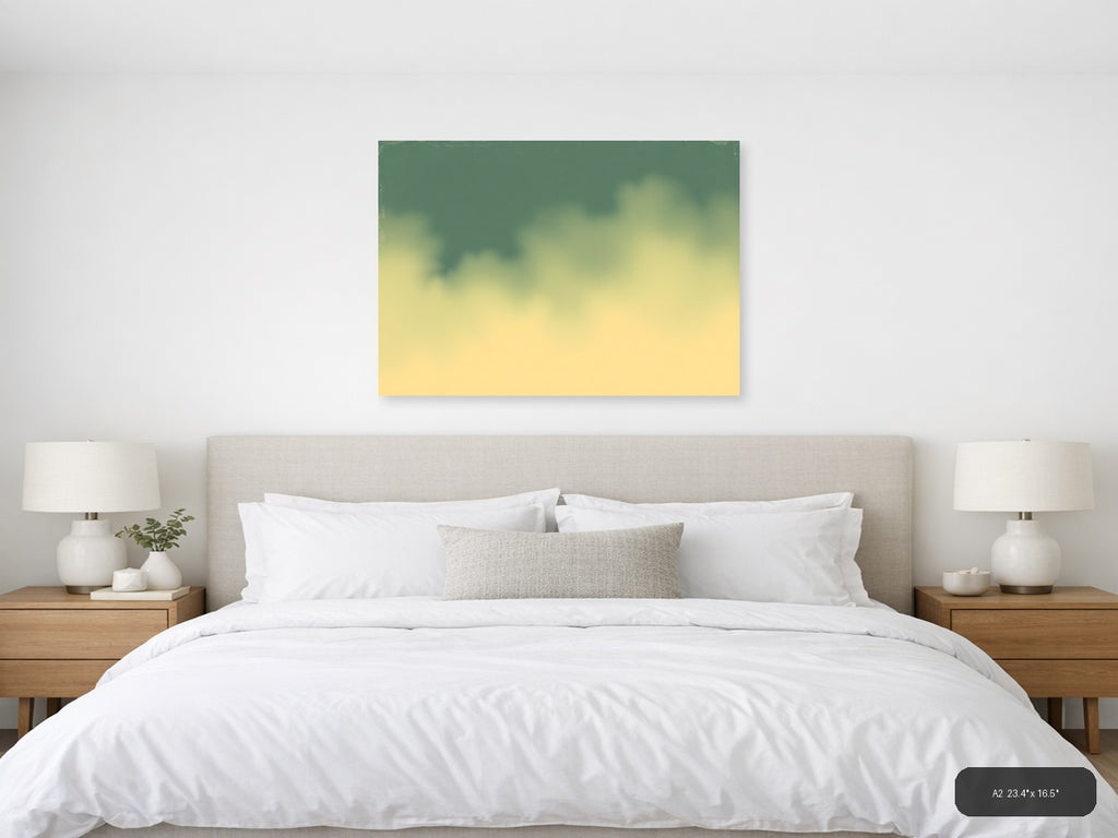 Vintage Gradient Sky with Soft Clouds Wall Art — A2 / Bedroom