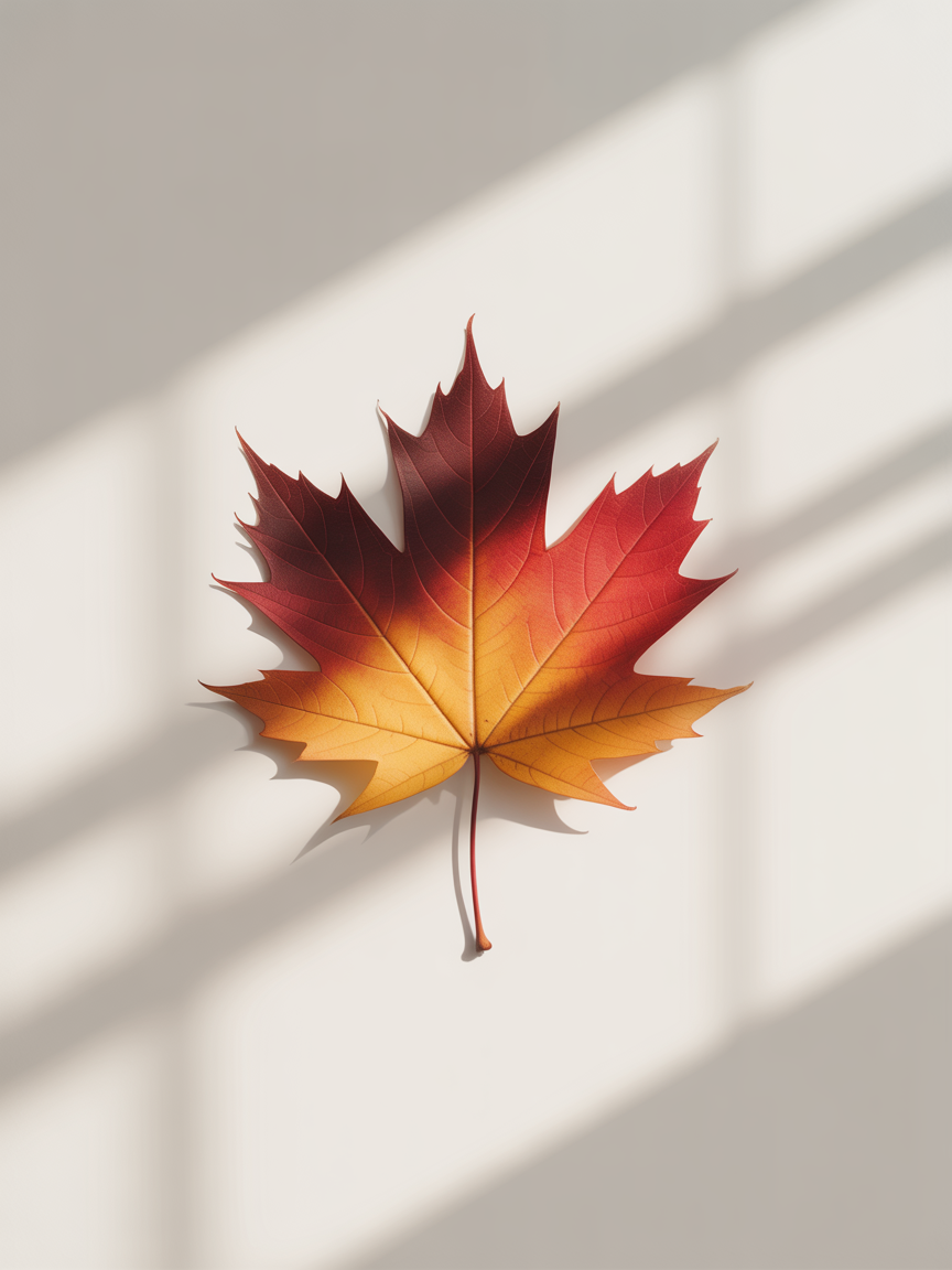 Autumn Maple Leaf Minimalist Wall Art