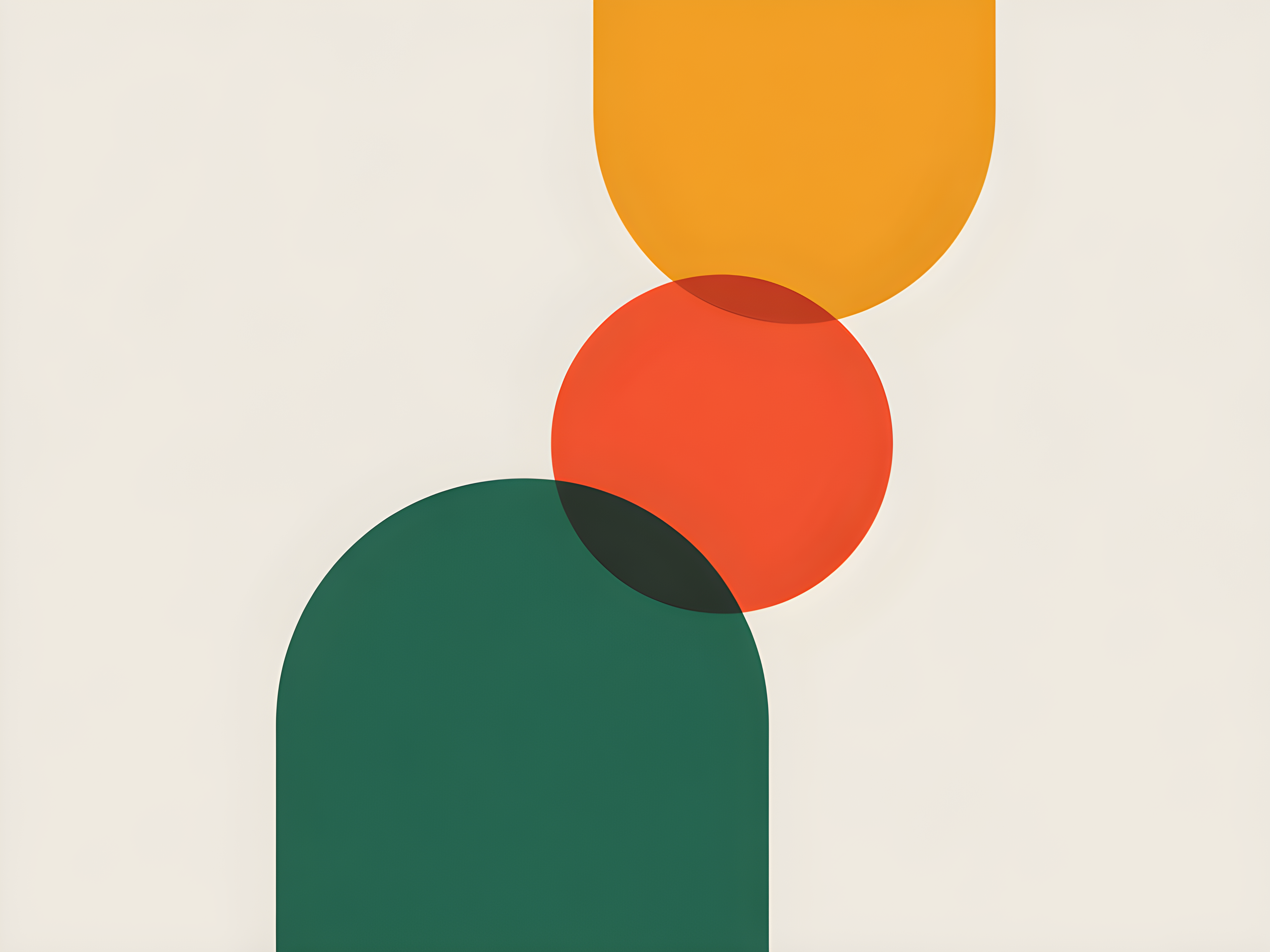 Minimalist Geometric Circles Orange Green Wall Art
