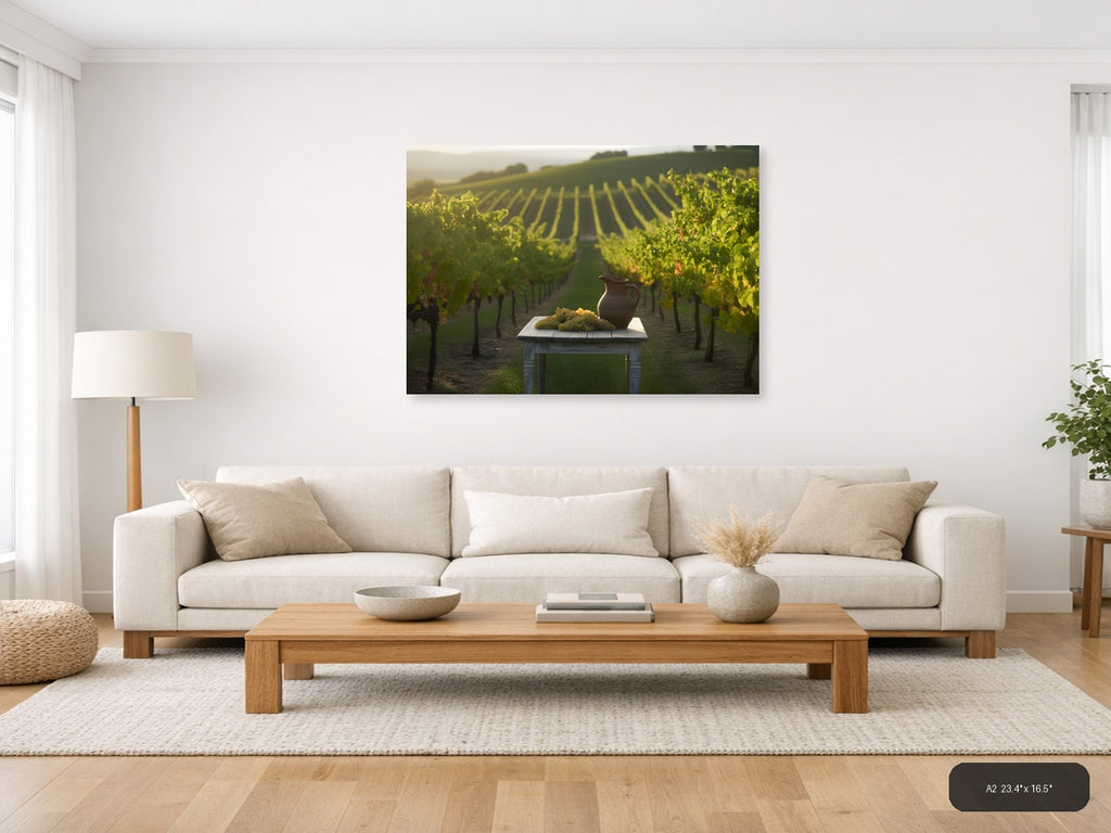 Wine — Minimalist (Landscape) Canvas Print | Minimalist Wall Art | A4 A3 A2 A1 — A2 / Living Room