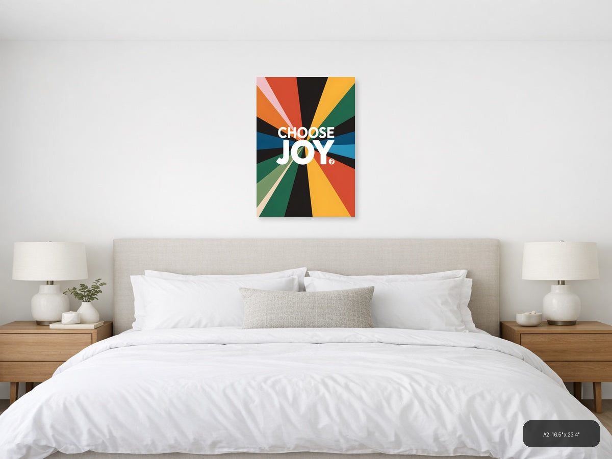 Choose Joy Colorful Radial Sunburst Photography Wall Art — A2 / Bedroom