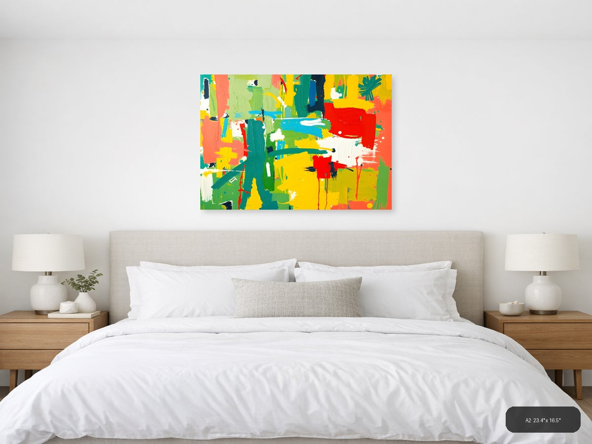 Vibrant Abstract Expressionist Canvas - Modern Wall Art — A2 / Bedroom