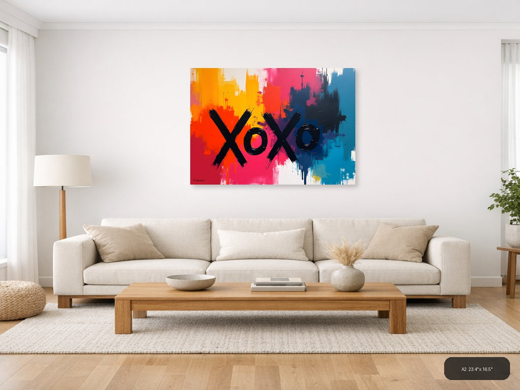 XOXO Abstract Colorful Urban Skyline Wall Art — A2 / Living Room