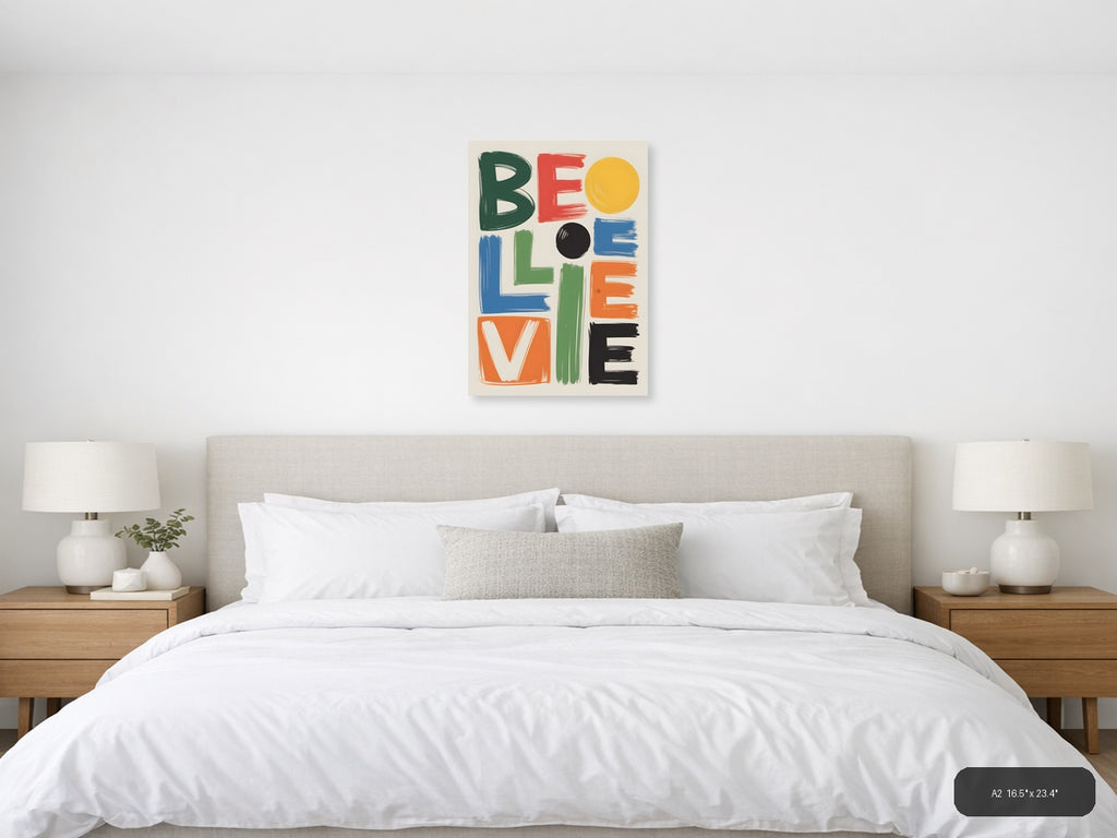 Be Yourself Abstract Geometric Colorful Wall Art — A2 / Bedroom