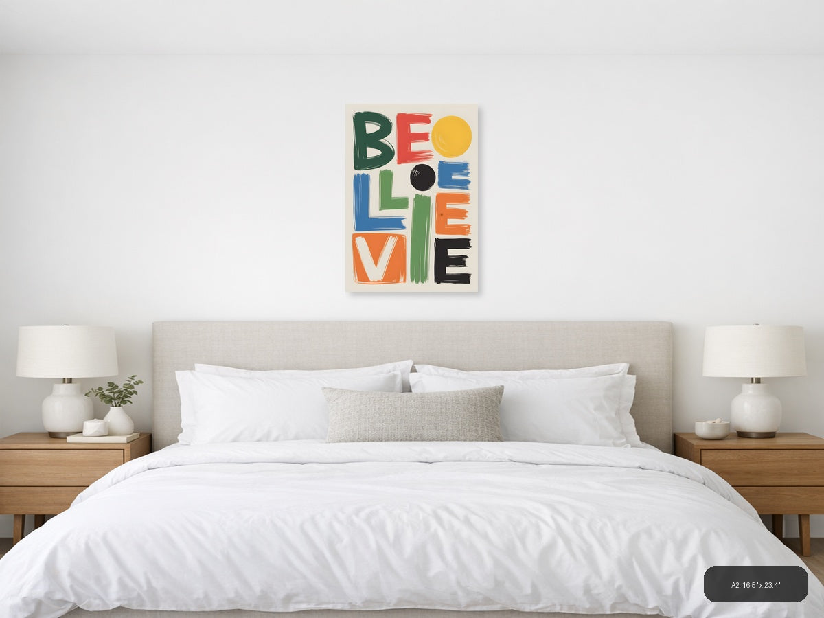 Be Yourself Abstract Geometric Colorful Wall Art — A2 / Bedroom