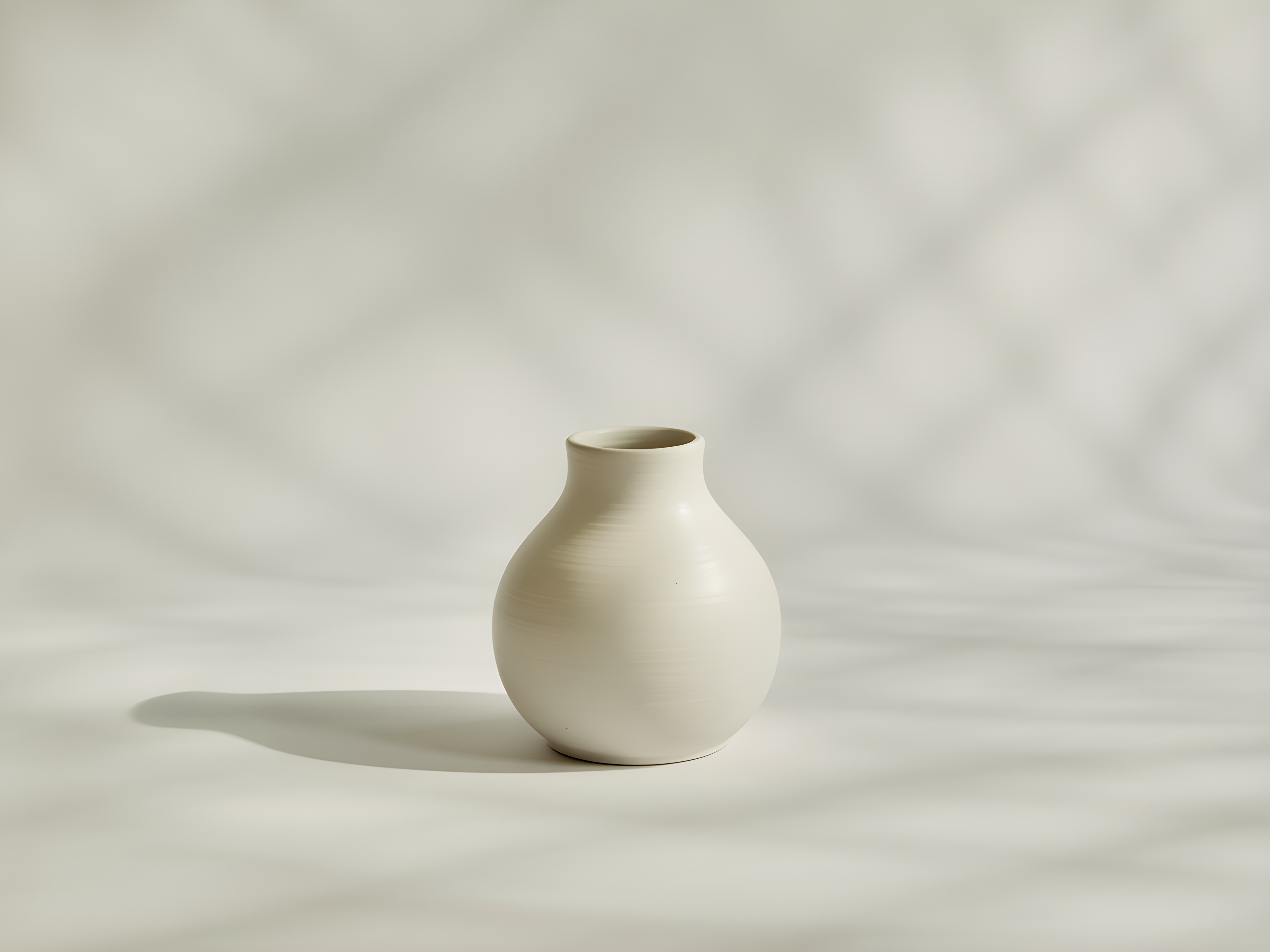 Minimalist White Ceramic Vase Sculpture Wall Art