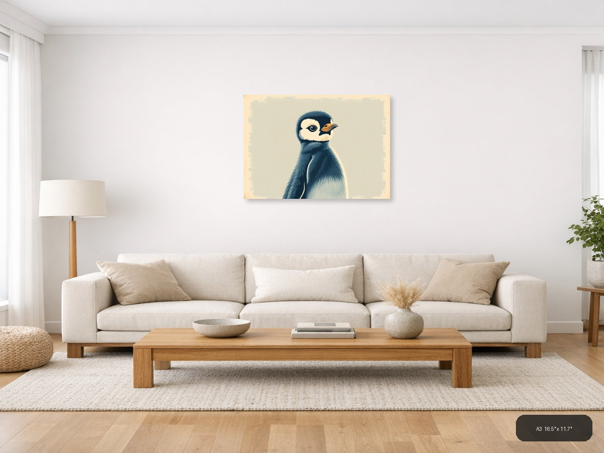 Vintage Meerkat Portrait - Minimalist Wildlife Wall Art — A3 / Living Room
