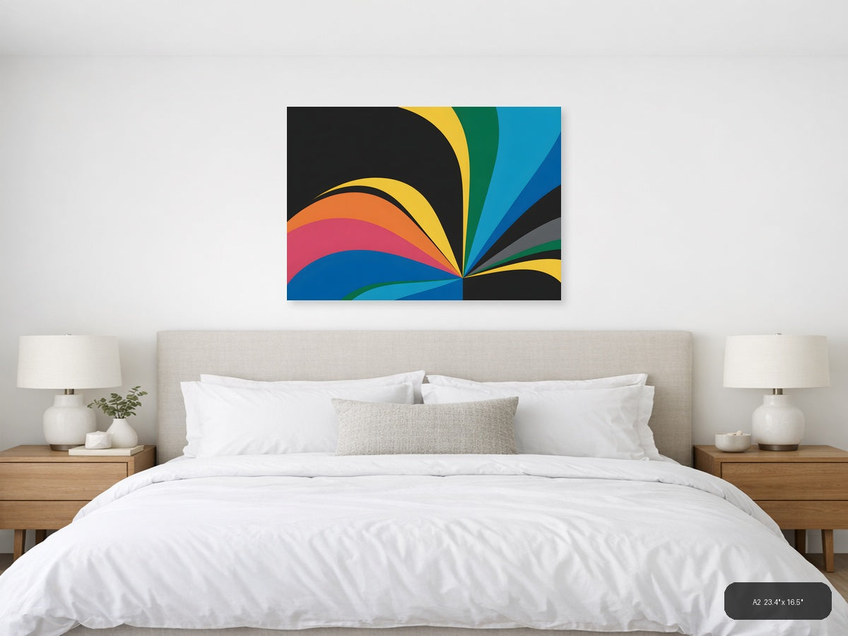 Colorful Rainbow Wave Abstract Photography Wall Art — A2 / Bedroom