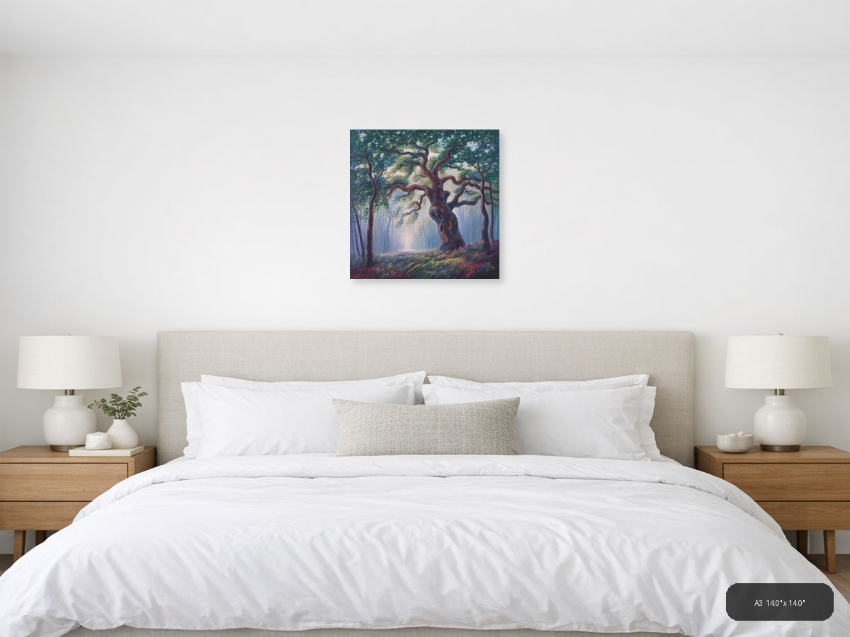 Ancient Forest Tree Landscape Abstract Wall Art — A3 / Bedroom