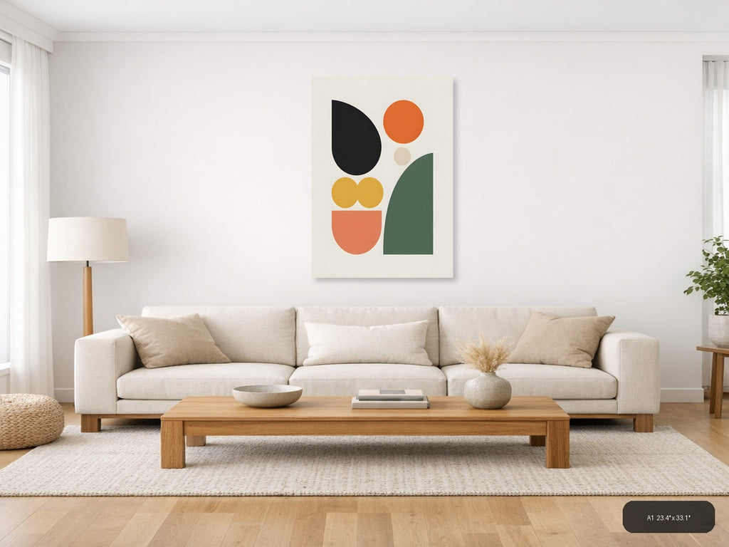 Minimalist Geometric Shapes Abstract Wall Art — A1 / Living Room